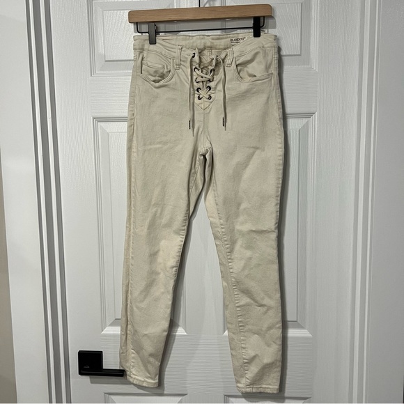Blank NYC Off-White Skinny Jeans Lace up front - Picture 1 of 5